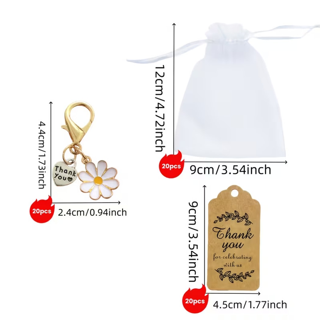 Taphug - Pocket Hug Heart and Daisy Keychain