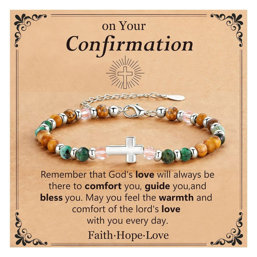 Emora - Retro Cross Decoration Beaded Bracelet