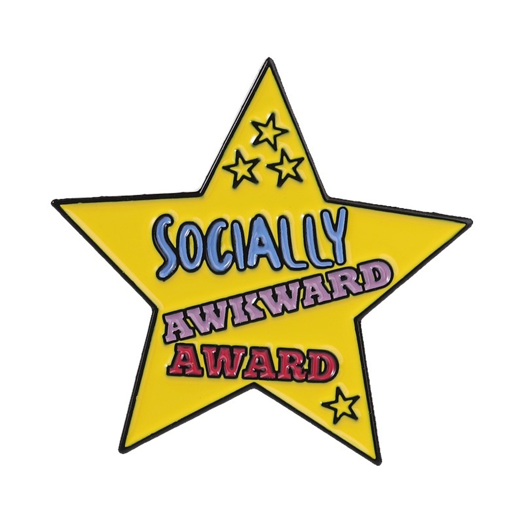 Pinori - Cartoon Dog and Quote Star Enamel Pin