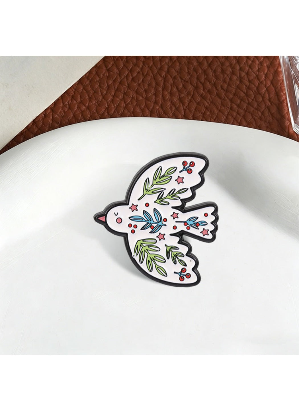 Pinori - Dove Brooch Badge, Cute Cartoon Peace Dove Pin