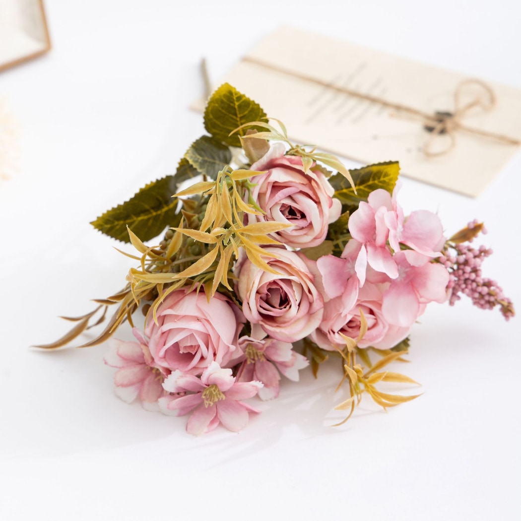 Roselle - Garden Style Decorative Artificial Rose Bouquet
