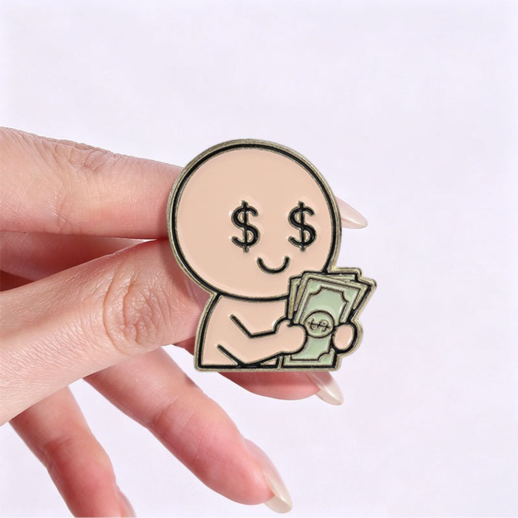 Pinori - Happily Counting Money Brooch