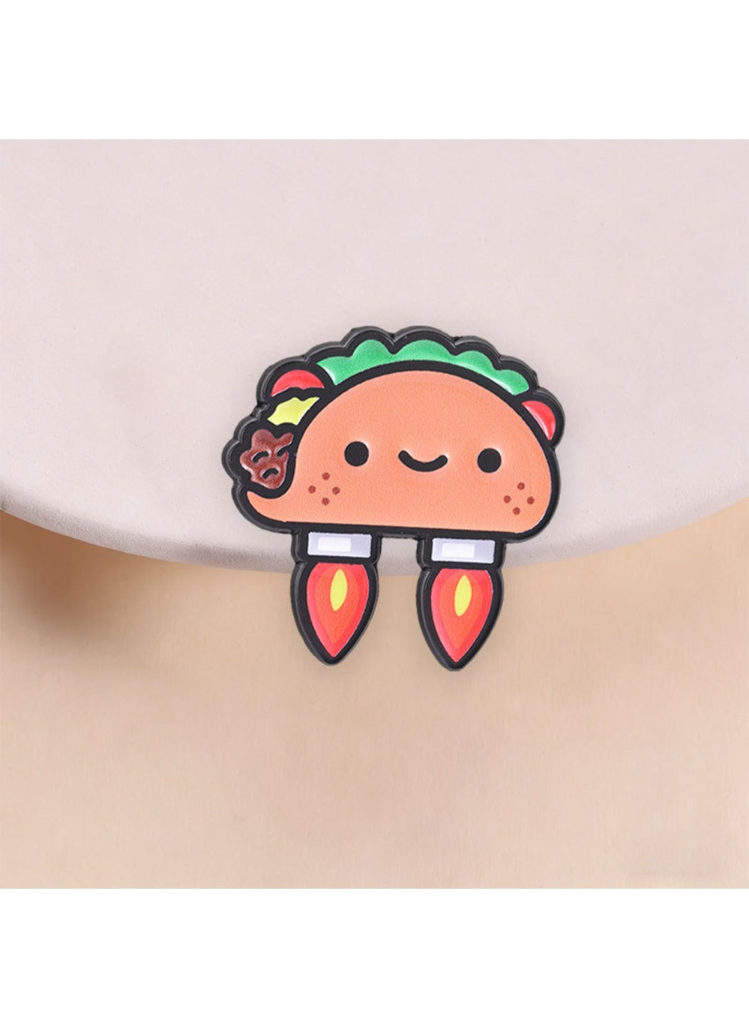 Pinori - Cute Cartoon Rocket Taco Pin Brooch Badge