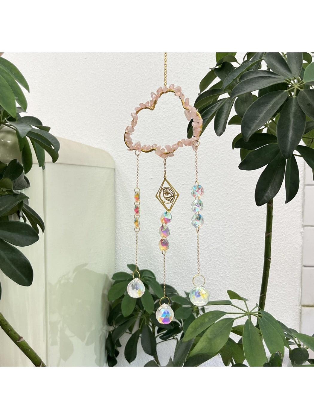 Somnia Cloud Crystal-Look Hanging Sun Catcher with light-catching decorative drops