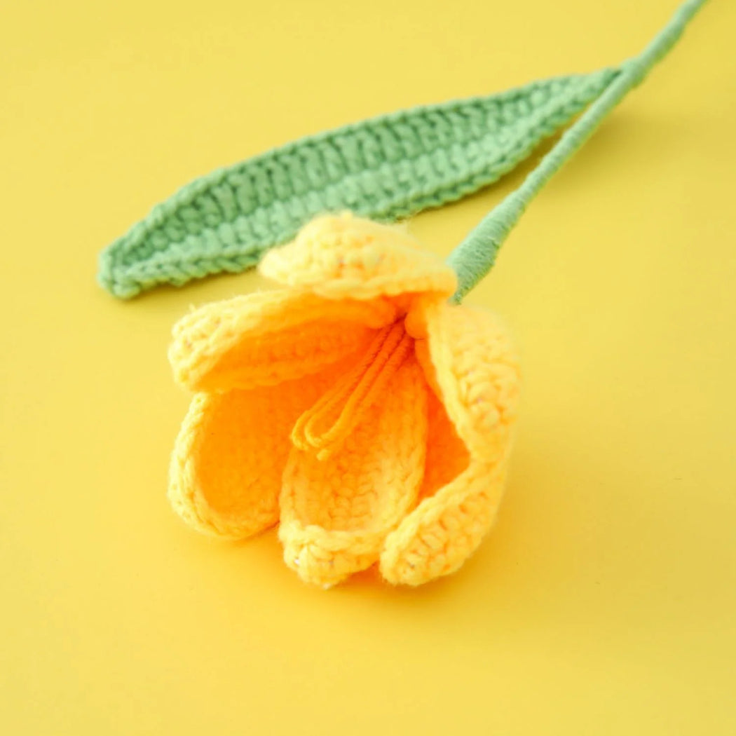 Roselle – Layered Petal Knitted Flower Stem