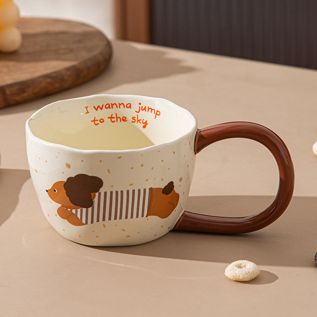 Mivora - Cute Cartoon Dog Print Coffee Mug