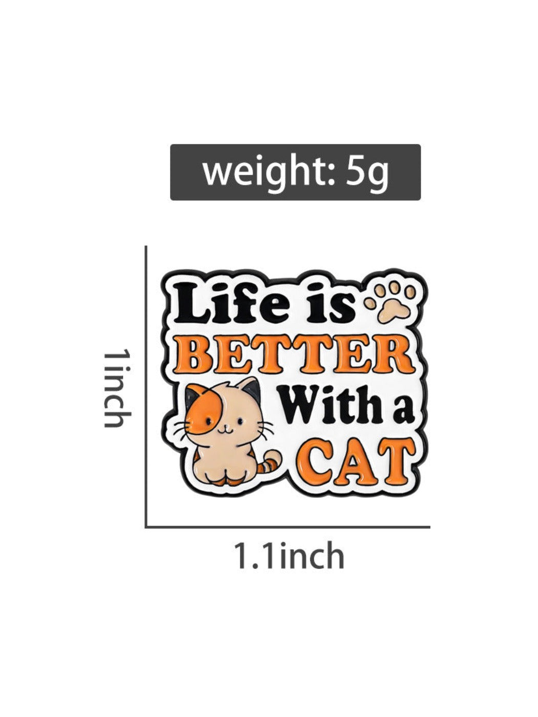 Pinori - Cute Cat Motivational Brooch