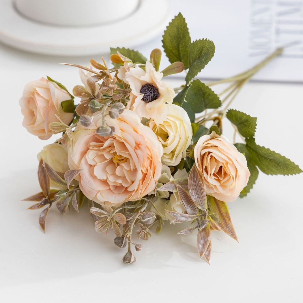 Roselle - Retro Style Rose Artificial Flowers Bouquet