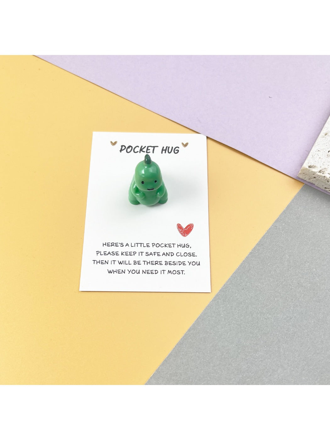 Taphug - Pocket Hug Green Dinosaur pocket hug card and keepsake token view 11