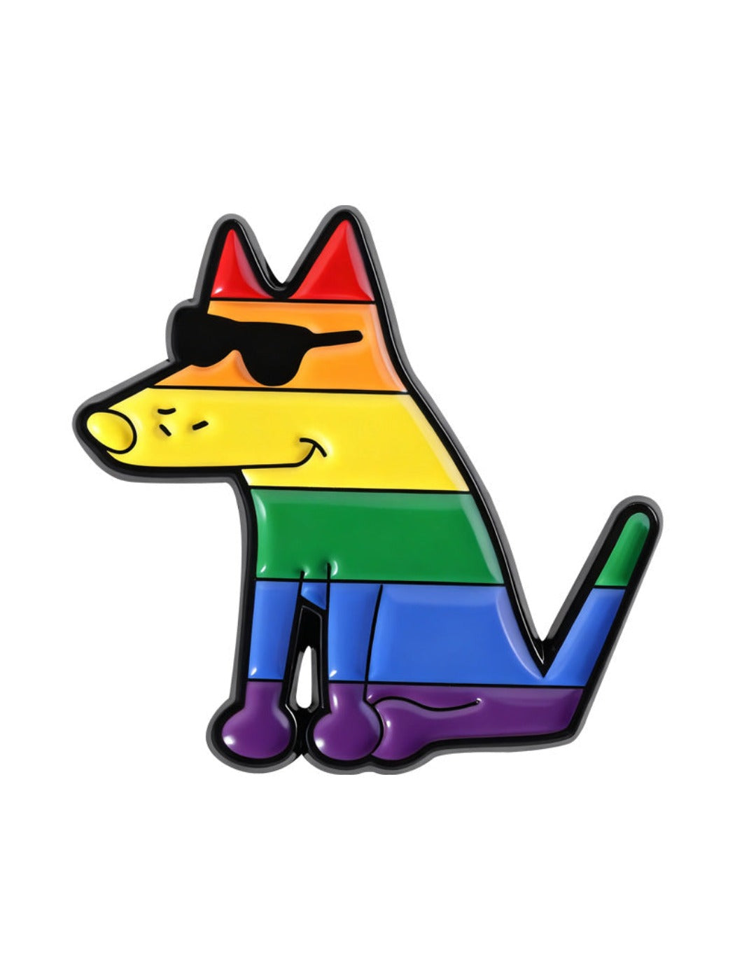 Pinori - Cartoon Rainbow Sunglasses Dog Brooch