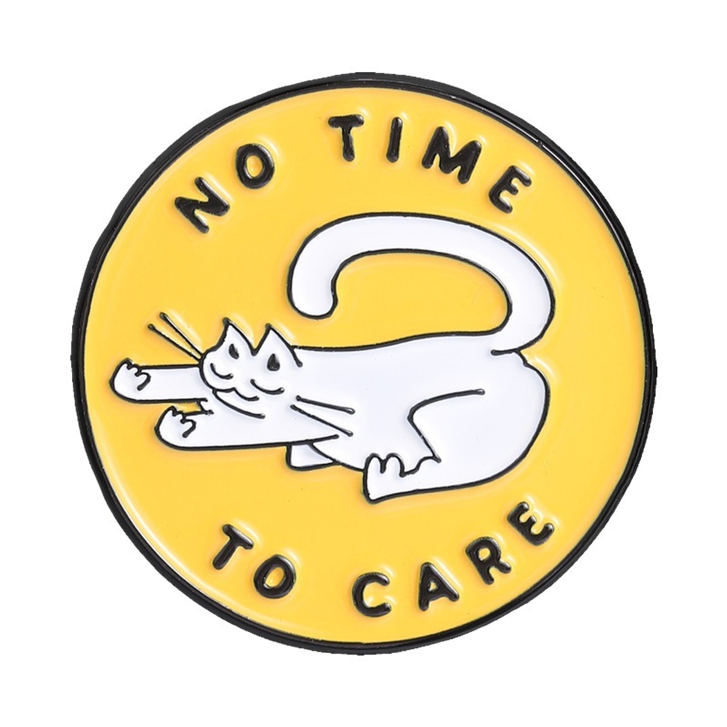 Pinori - Playful Style Cat and Slogan Pin
