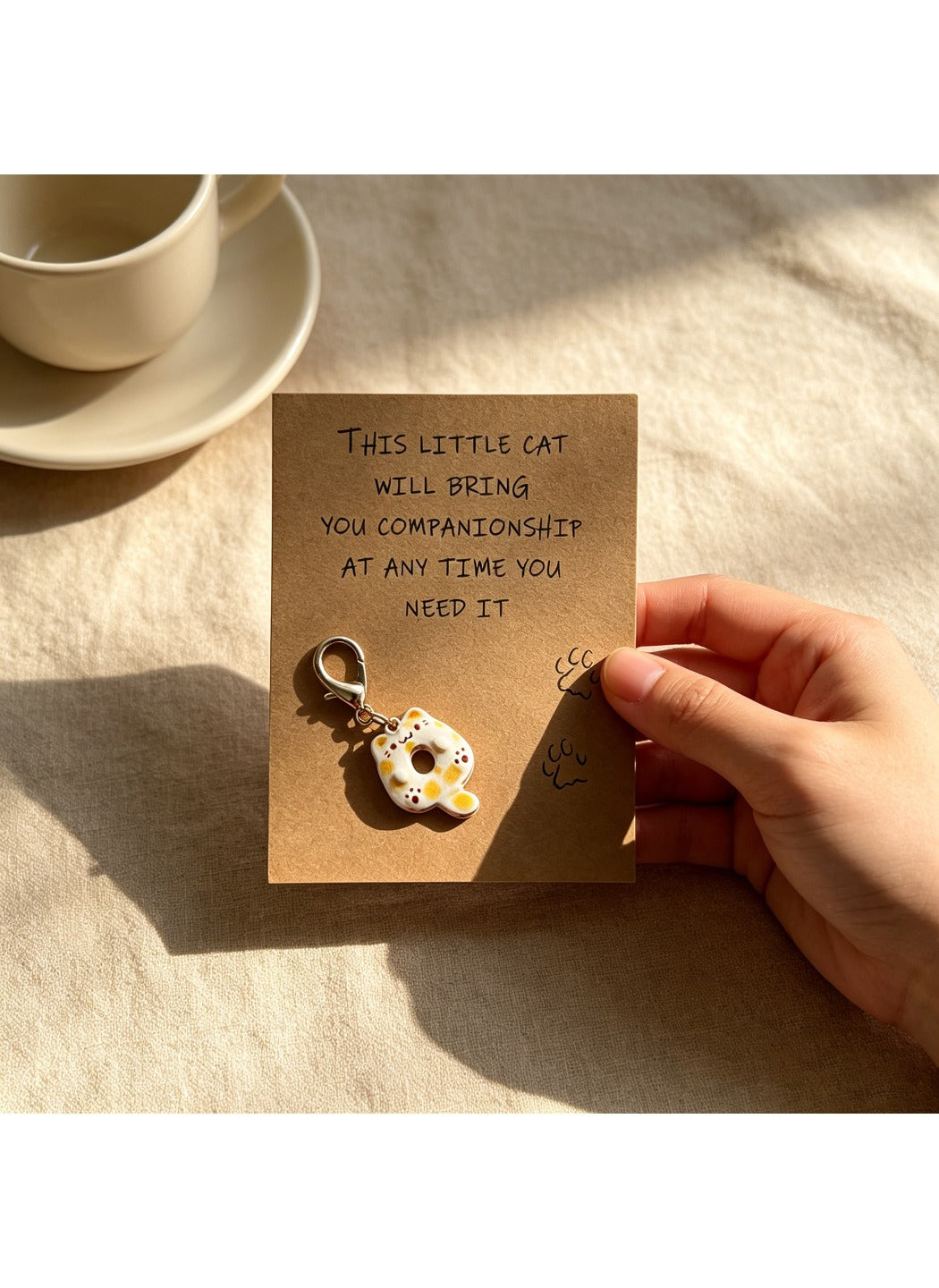 Taphug - Alloy Pocket Hug Card Cat Keychain