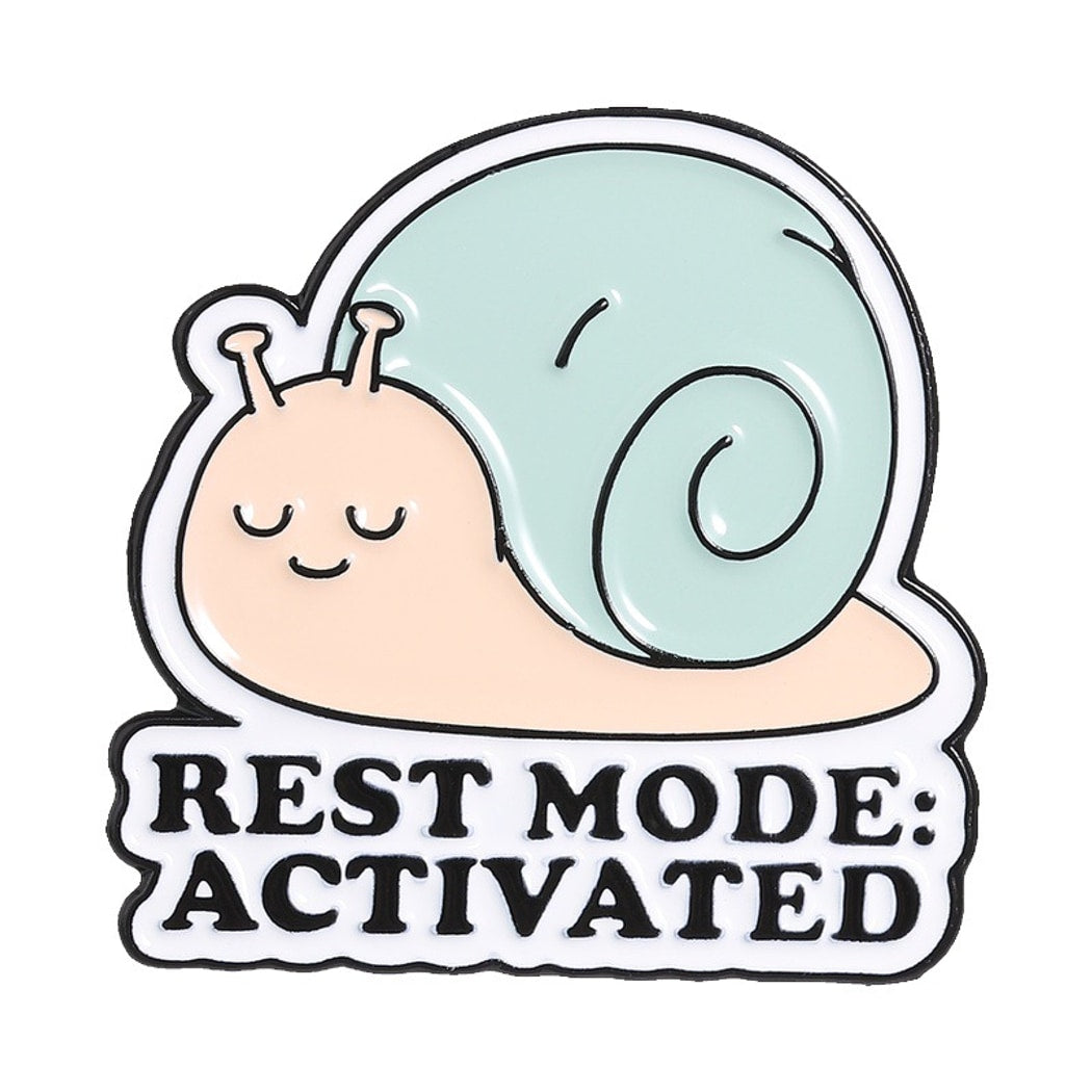 Pinori - Playful Snail Quote Cartoon Decorative Brooch