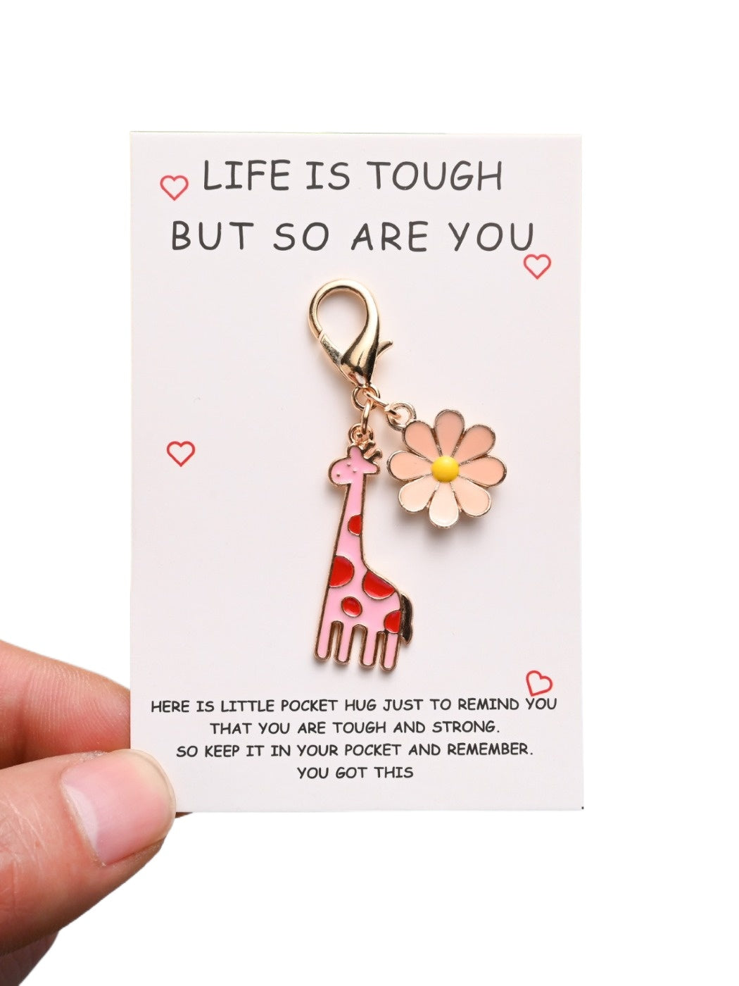 Taphug - Daisy Giraffe Keychain Life Is Tough But So Are You