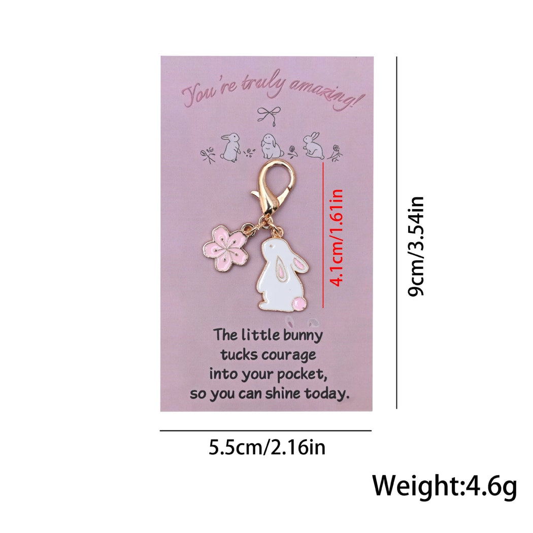 Taphug - Pink Pocket Hug Rabbit Keychain