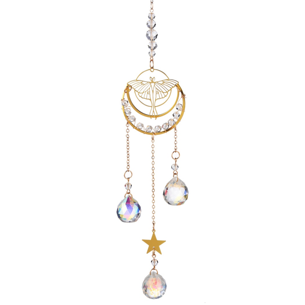 Somnira - Moon and Moth Hanging Suncatcher