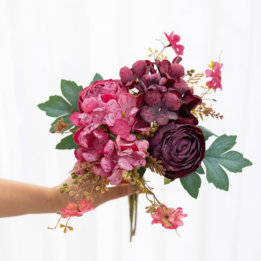 Roselle - Vintage Rose and Hydrangea Artificial Bouquet