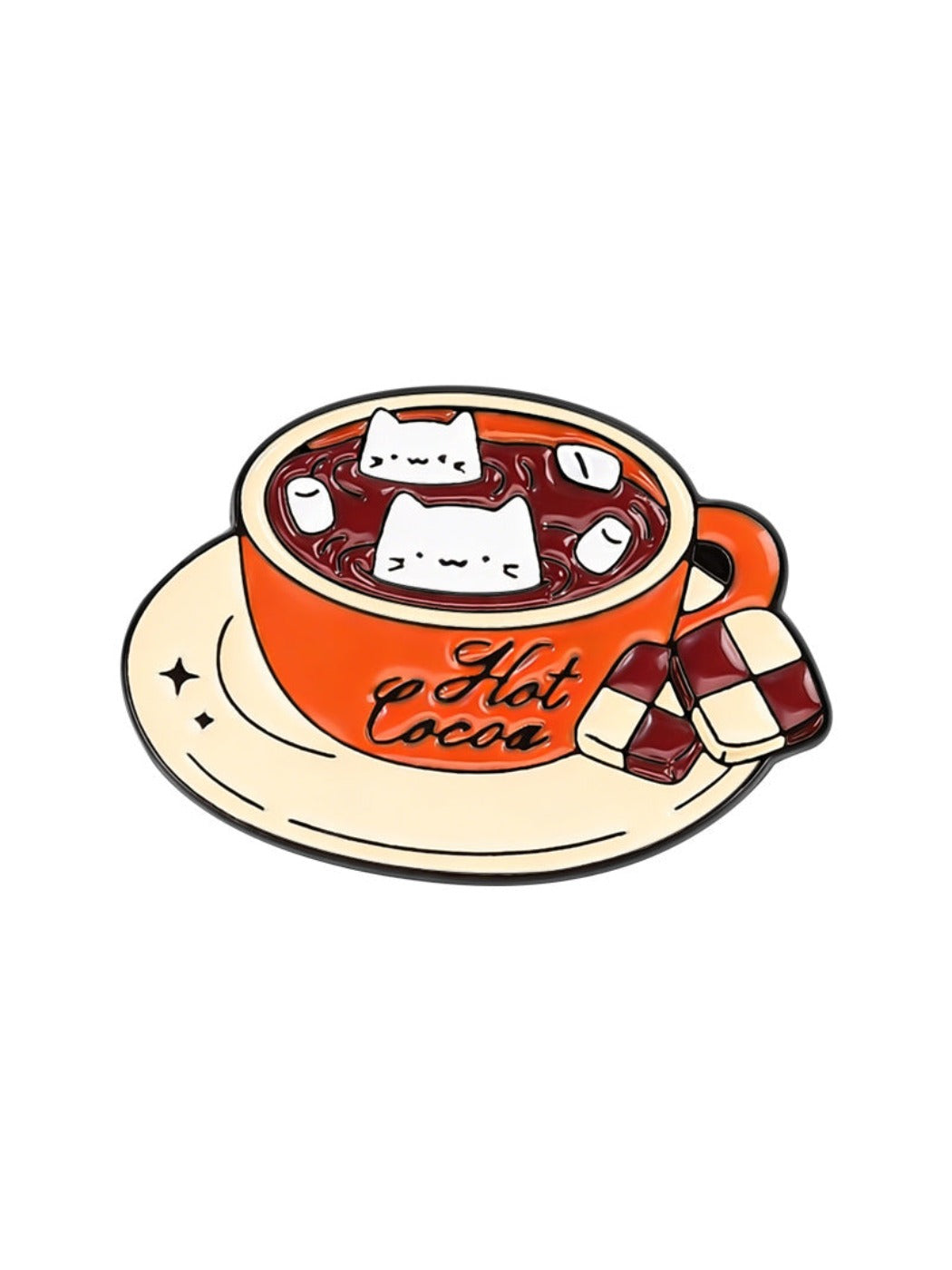Pinori - Cute Cat Hot Cocoa Chocolate Brooch