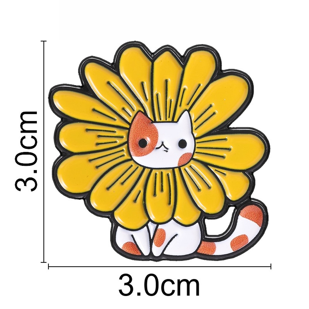 Pinori - Sunflower Cat Decorative Pin Brooch