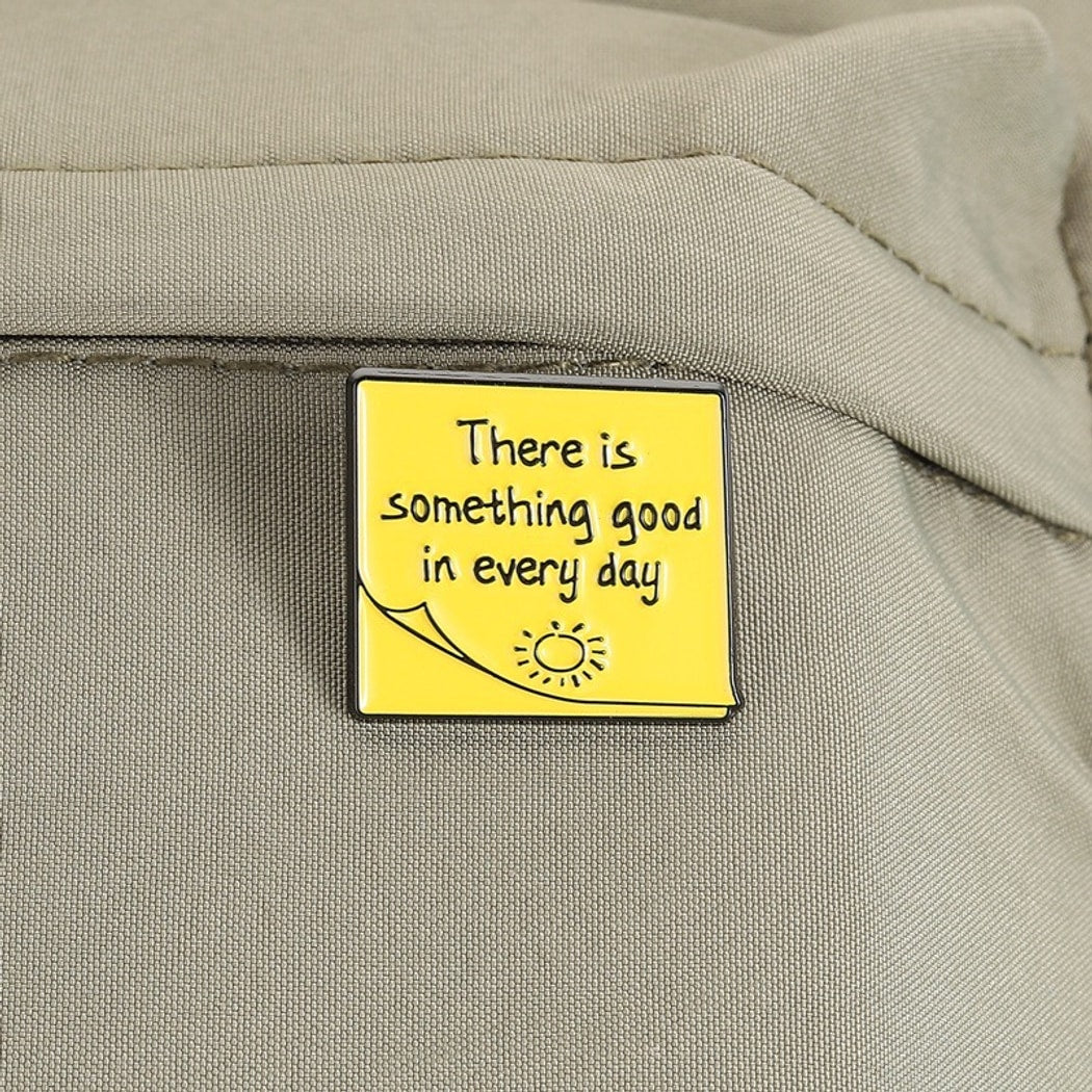 Pinori - Inspirational Quote Sun Accent Brooch Pin