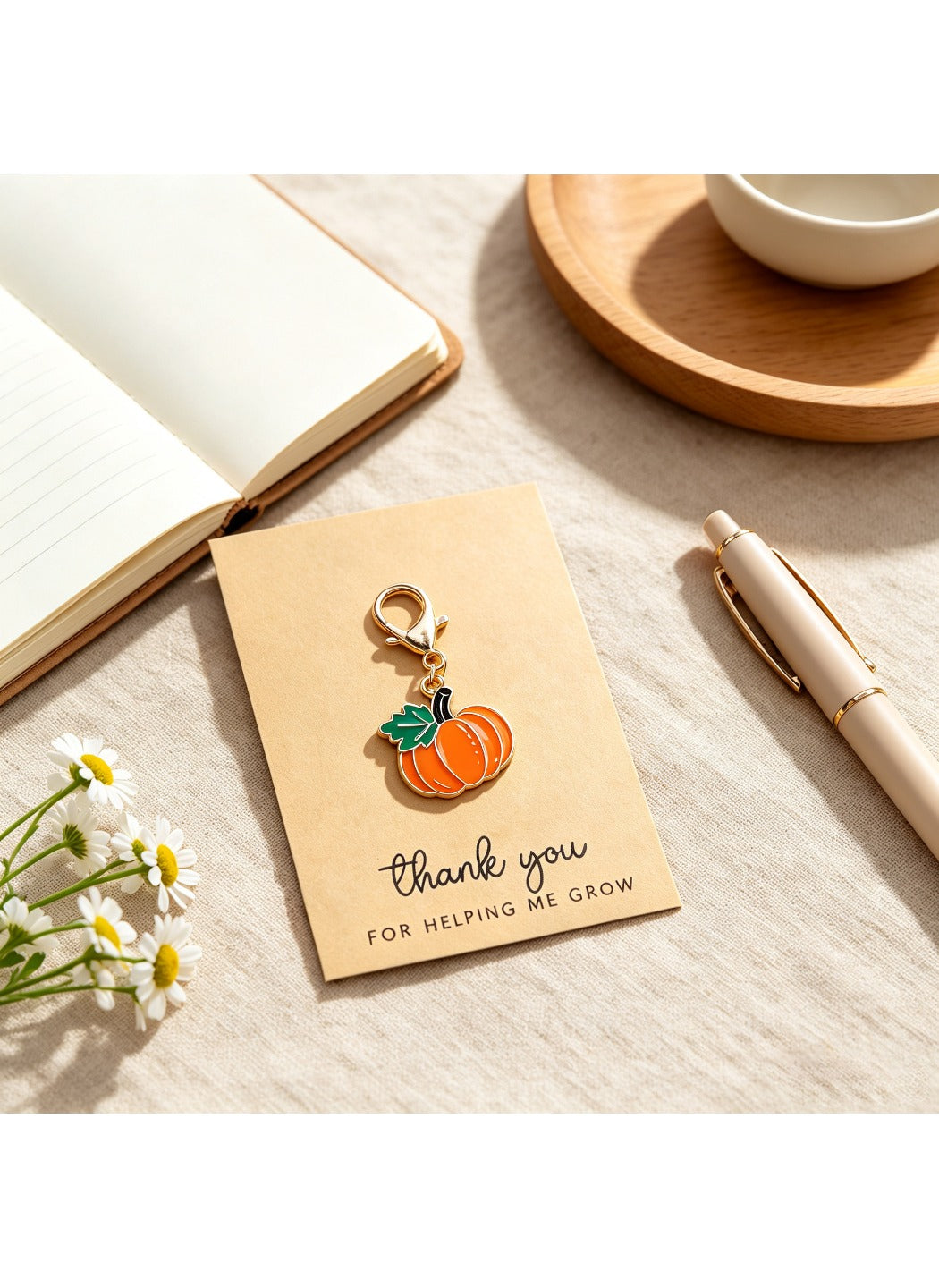 Taphug - Alloy Pocket Hug Card Pumpkin Keychain