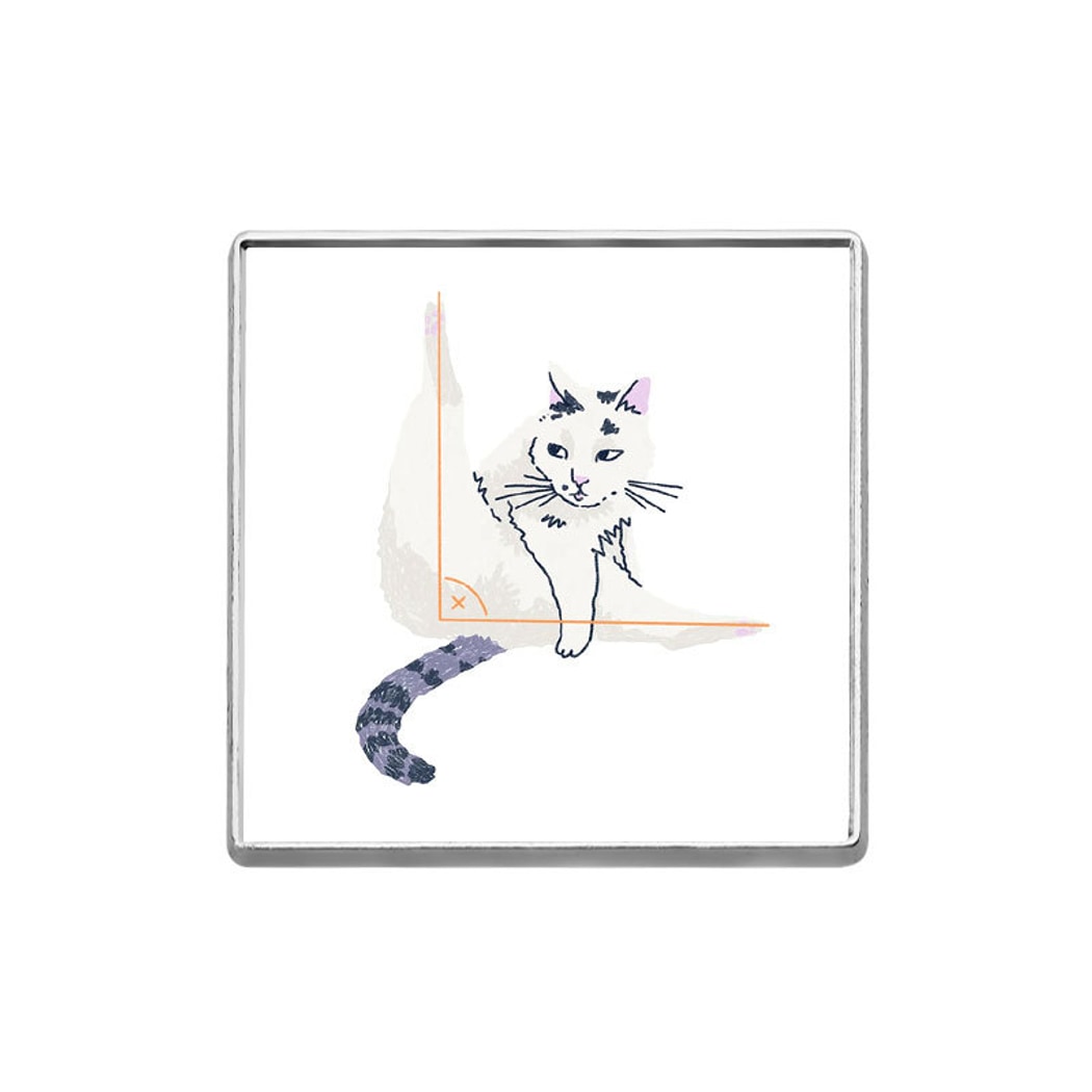 Pinori - Minimal Cat Illustration Round Pin