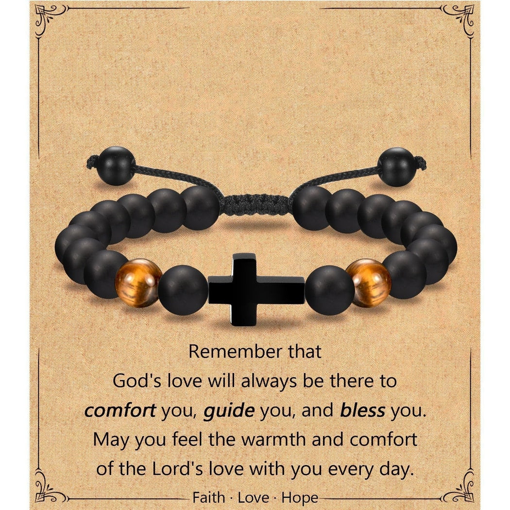 Emora - Simple Geometric Cross Beaded Bracelet