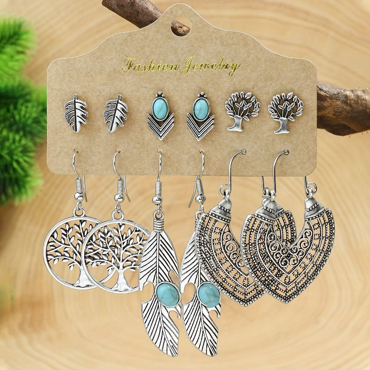 Bohemian Vintage Earrings Set (6 Pairs)