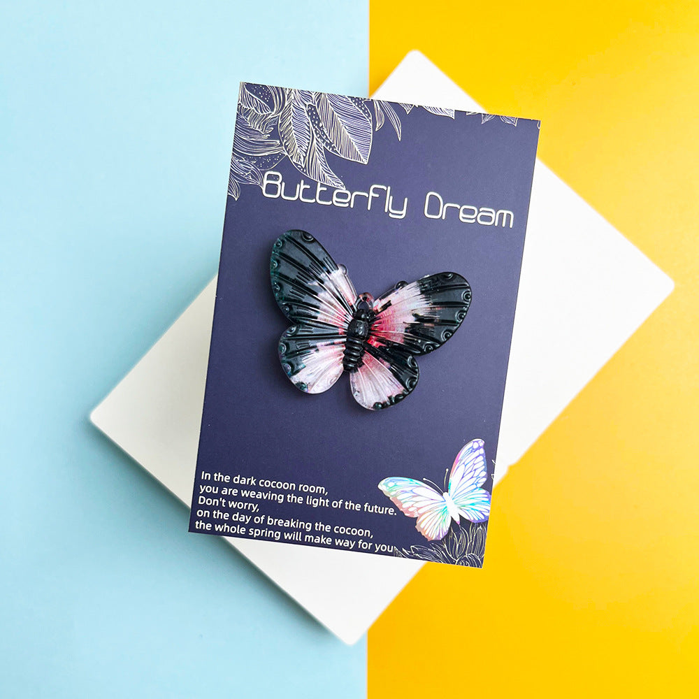 Taphug - Pocket Hug Gradient Butterfly Acrylic pocket hug card and keepsake token view 6