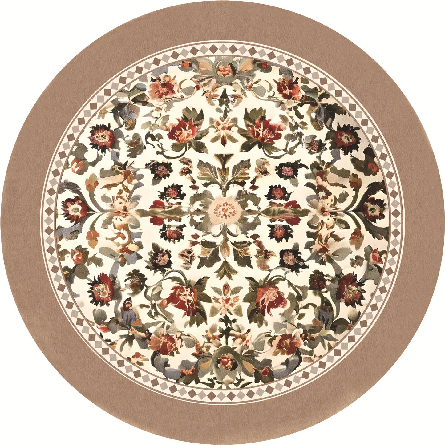 Top view of Thimara Classic Royal Style round coaster highlighting design details