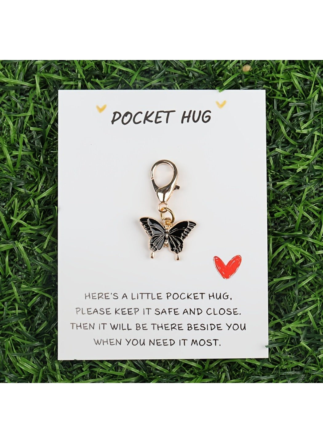 Taphug - Alloy Pocket Hug Card Butterfly Keychain