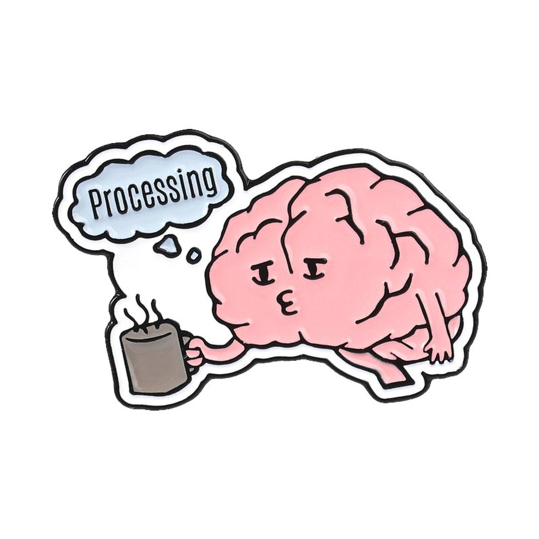 Pinori - Funny Brain Motif Enamel Pin