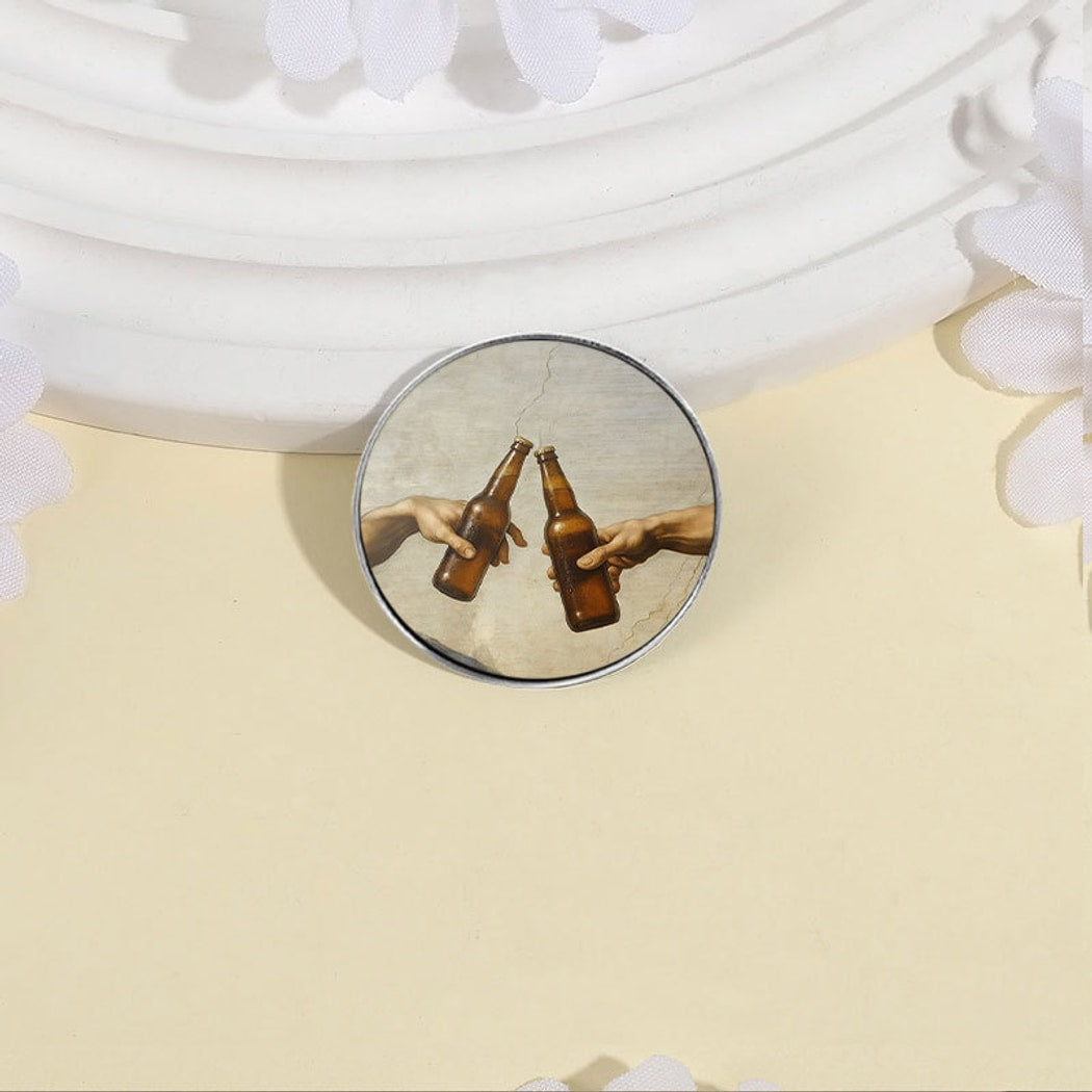 Pinori - Illustration Style Cheers Theme Round Pin