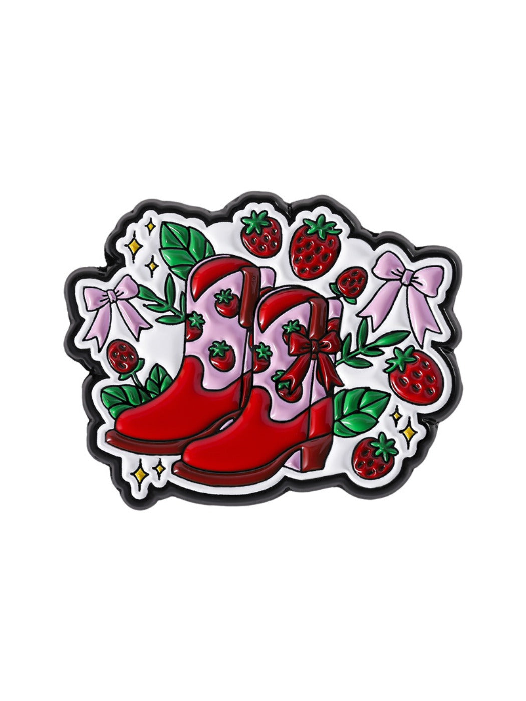 Pinori adorable strawberry brooch with smiling face and vibrant colors