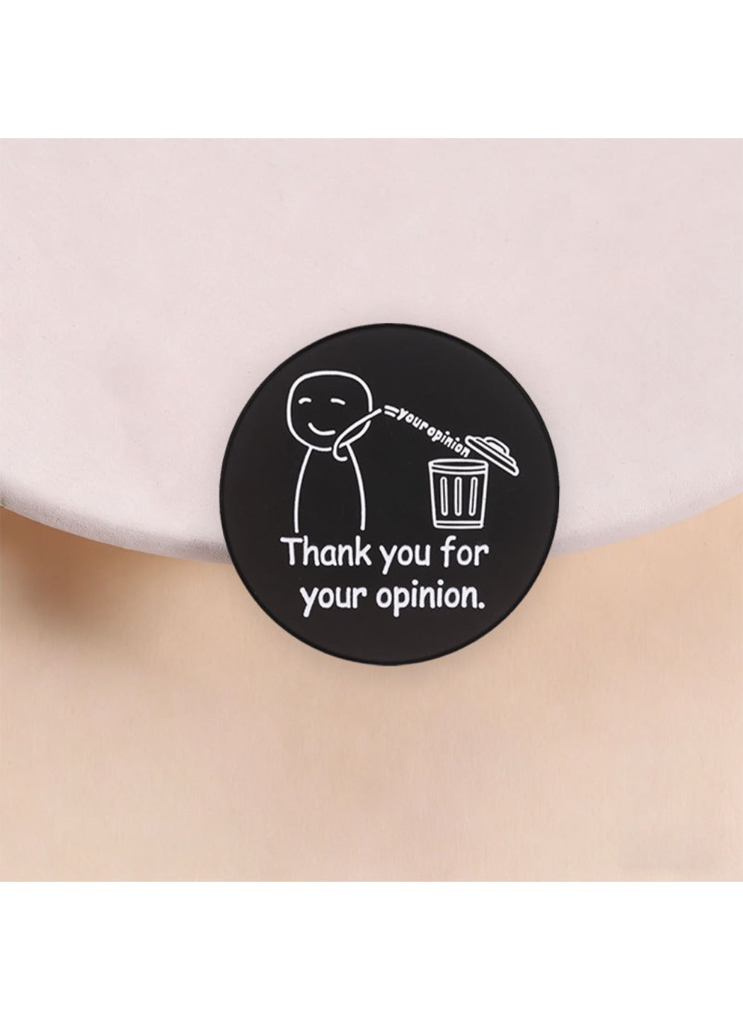 Pinori - Round Brooch Badge, Cute Cartoon Stick Figure Pin