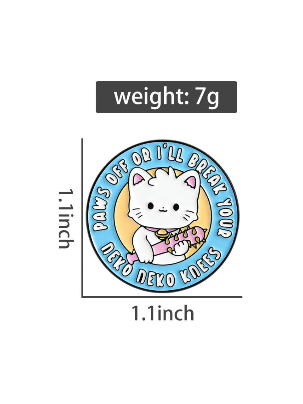 Pinori - Cute Round Cartoon Cat Brooch
