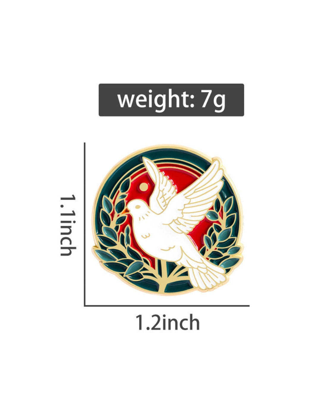 Pinori - Peace Dove Themed Brooch