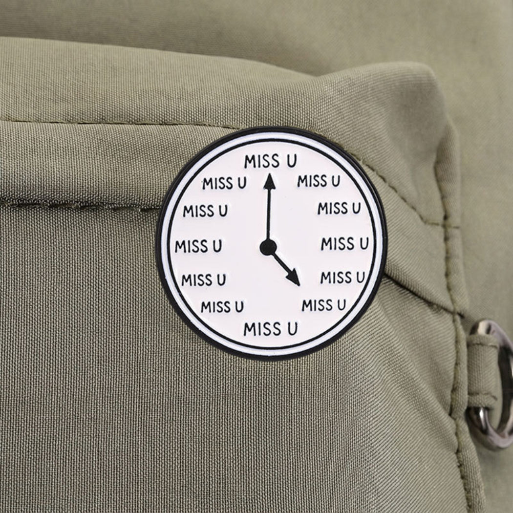 Pinori Miss You Clock Enamel Pin