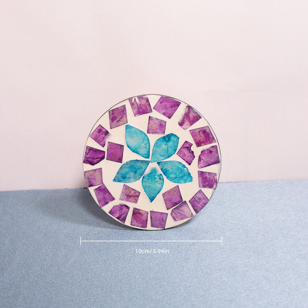 Thimara - Round Floral Pattern Decorative Coaster