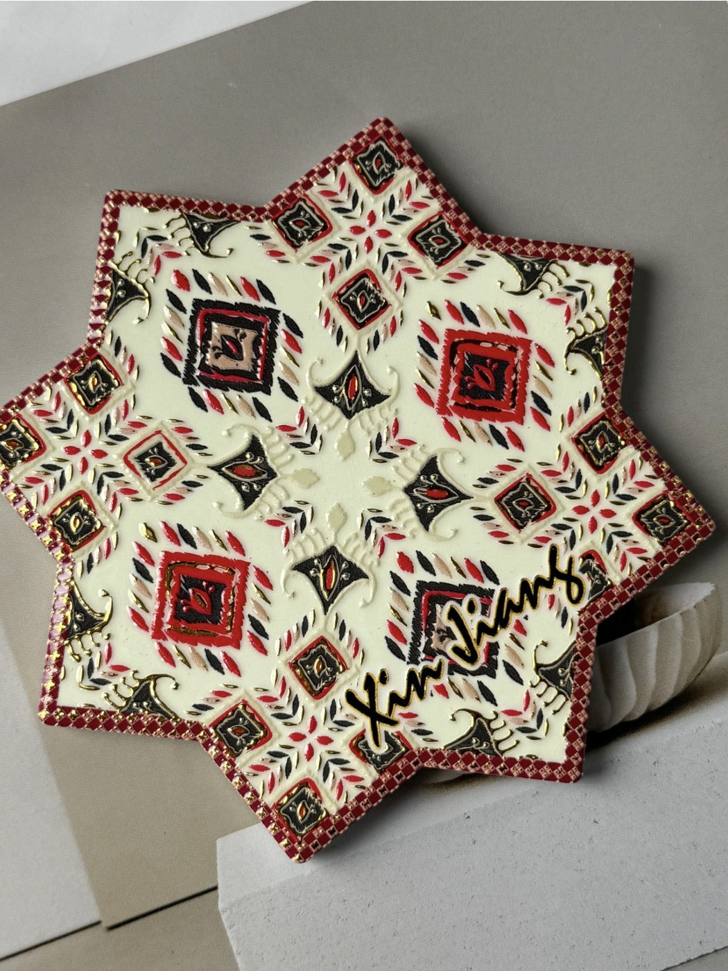 Thimara - Bohemian Aesthetic Octagonal Star Ceramic Coaster