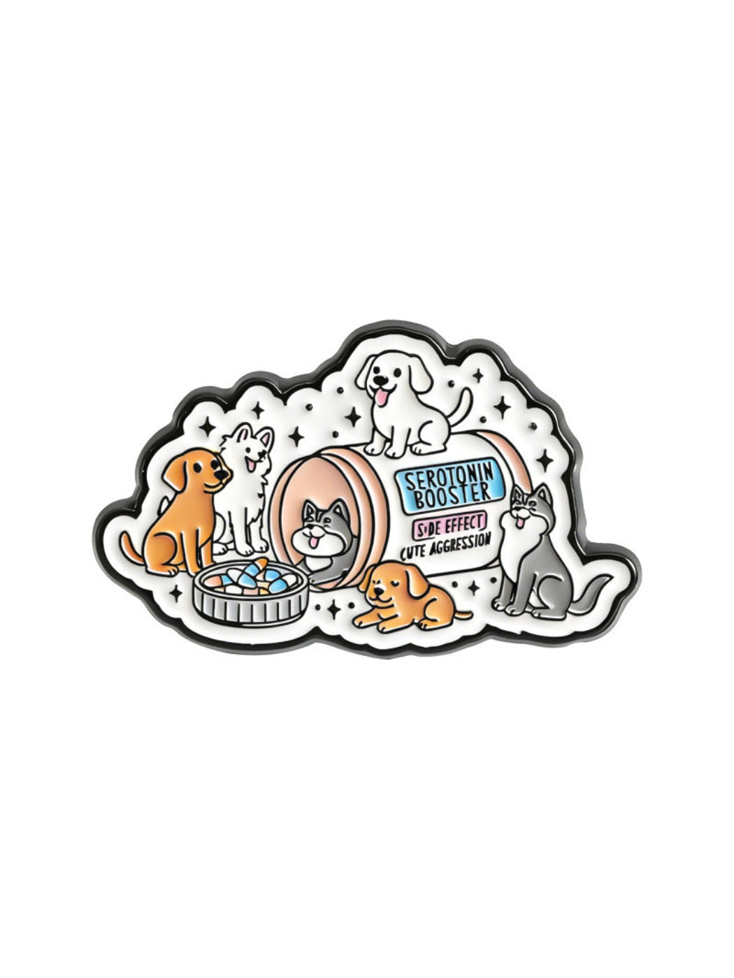 Pinori - Cute Cat Dog Brooch