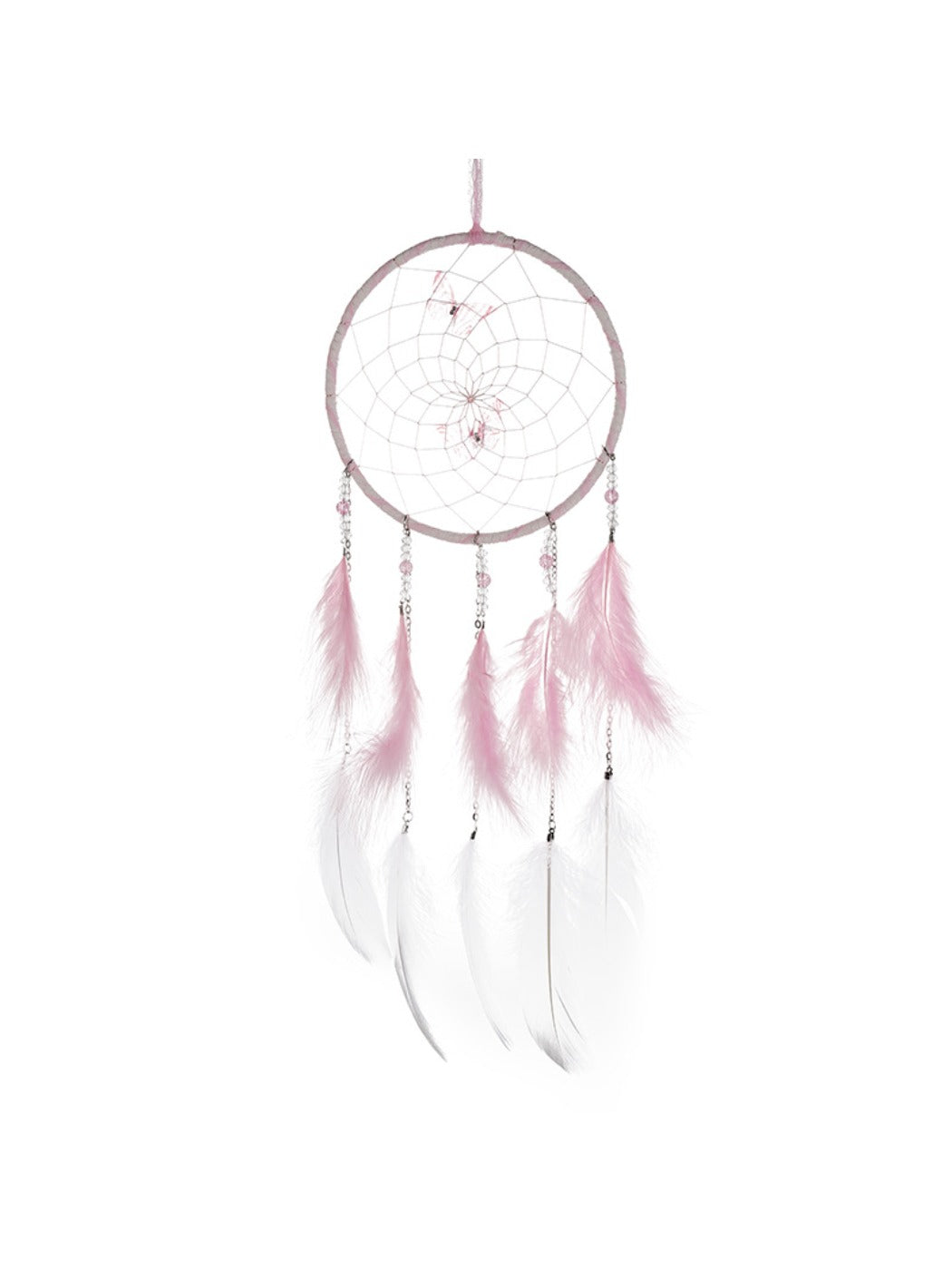 Somnira wind chime hanging outdoors with butterflies and beads swaying in the breeze