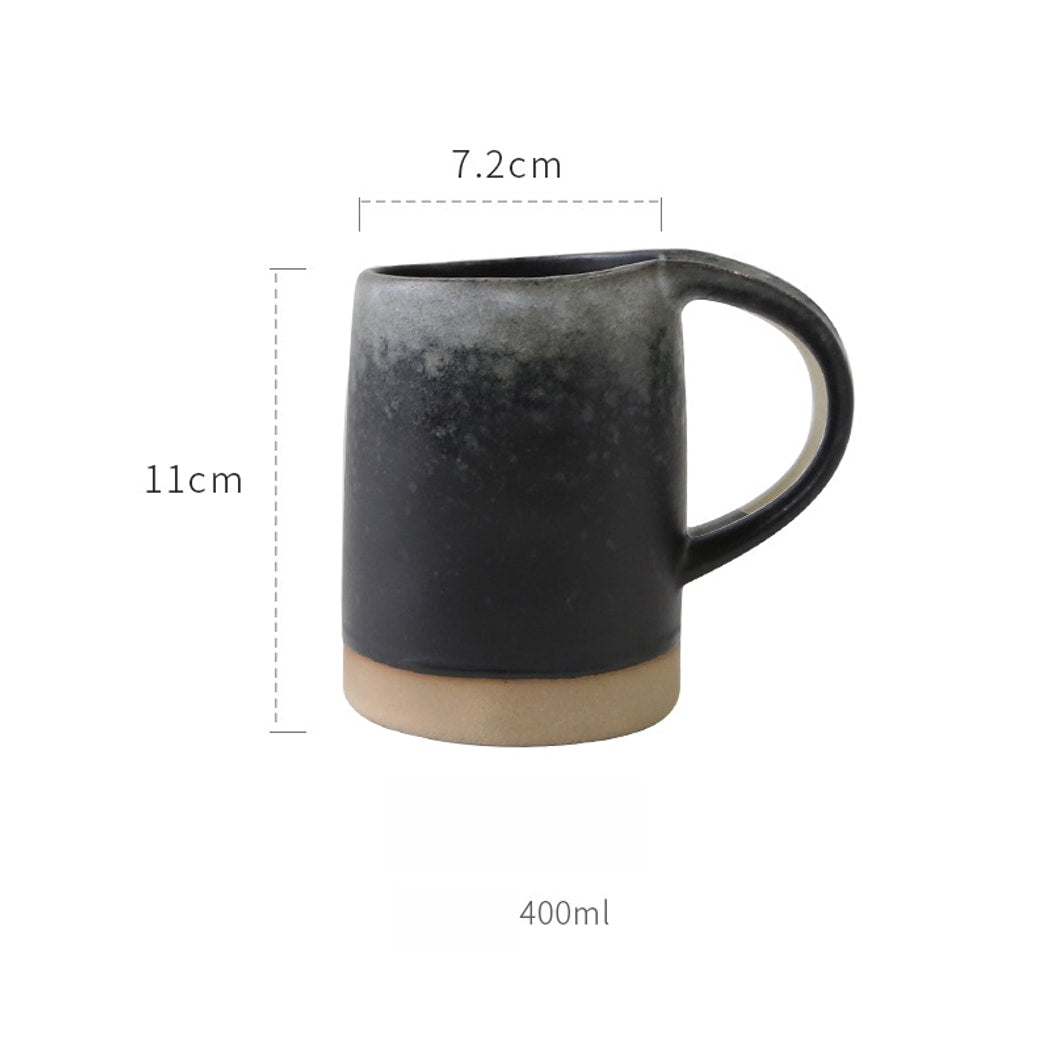 Mivora - Rustic Round Single Handle Coffee Mug