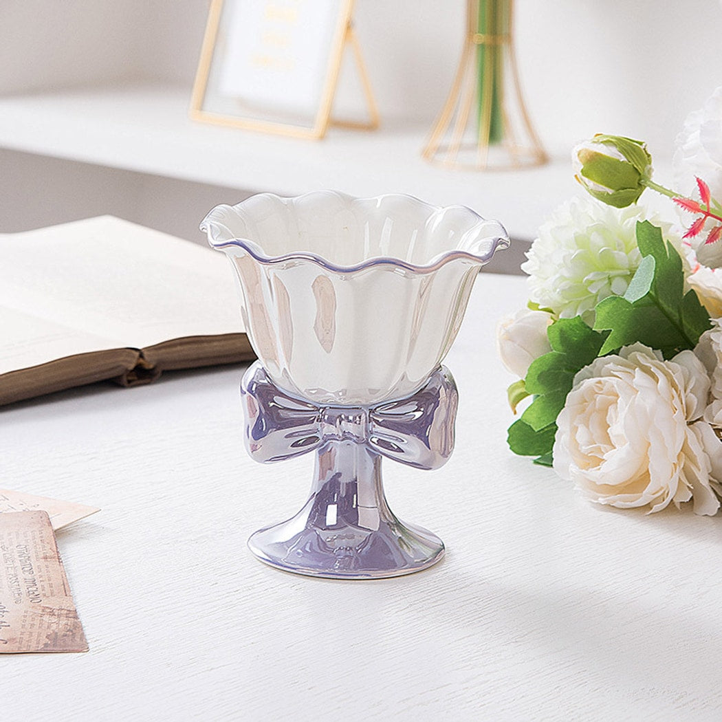 Mivora - Bow Accent Goblet Style Dessert Cup