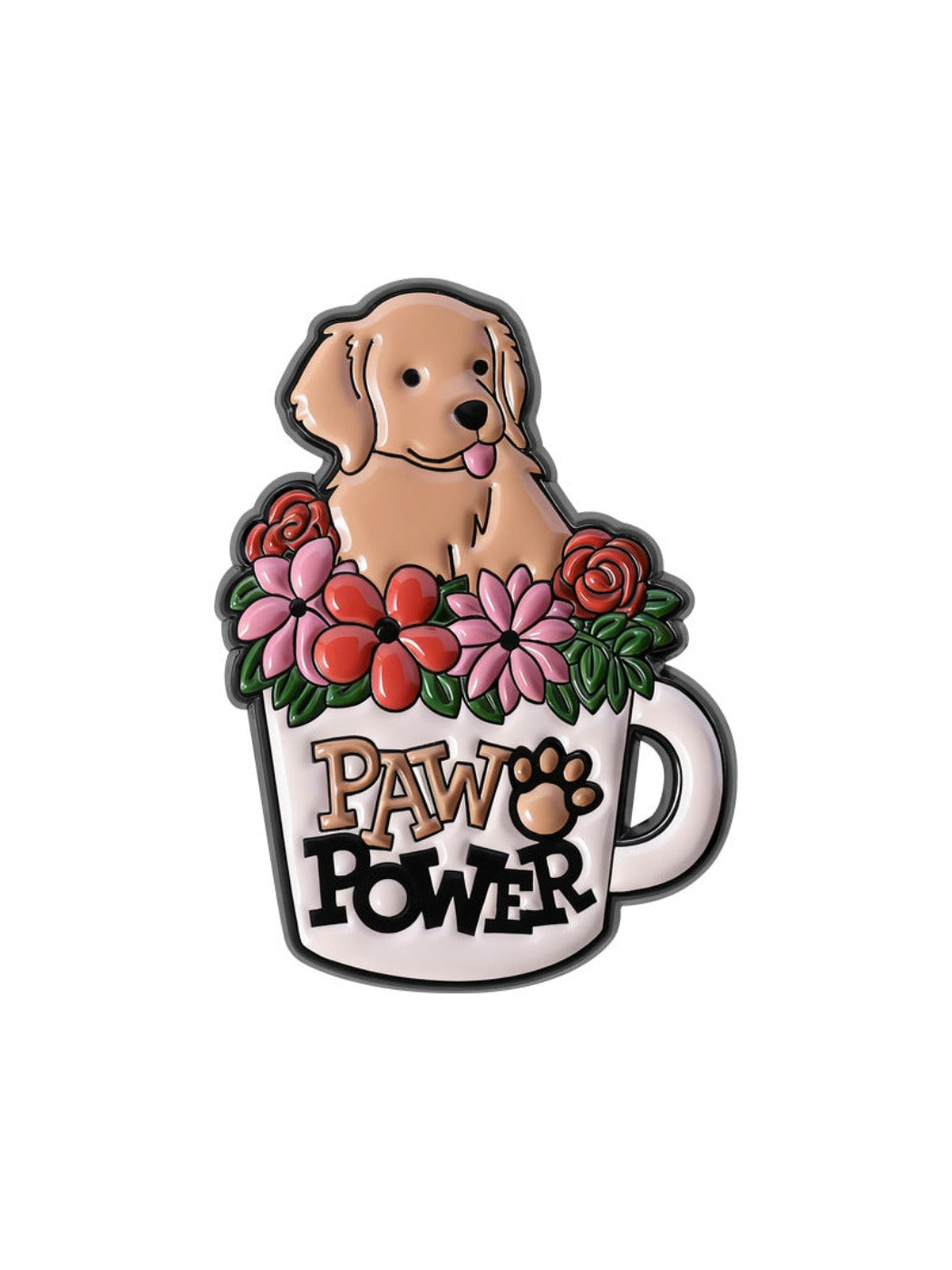 Pinori - Pets in Flower Cup Brooch