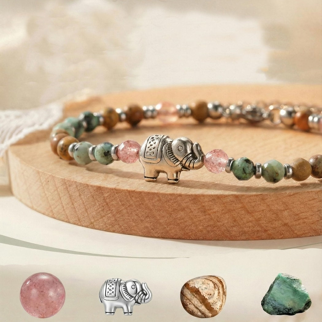 Emora - Cute Elephant Decoration Beaded Bracelet