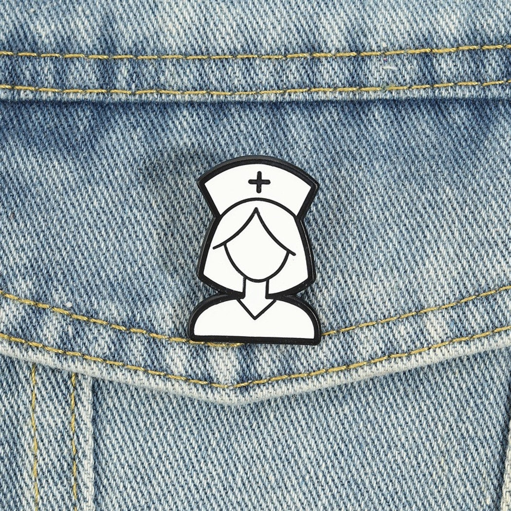 Pinori - Minimalist Nurse Line Art Lapel Brooch