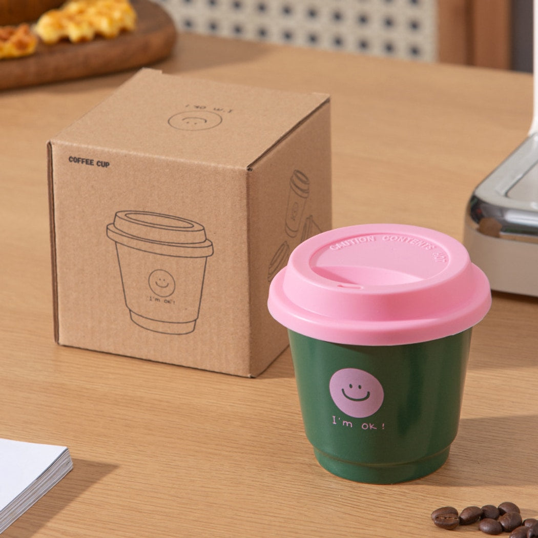 Mivora - Cute Round Smiley Lid Coffee Drinking Cup