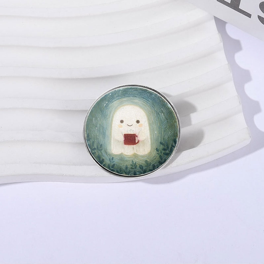 Pinori - Cute Ghost Circle Fashion Pin