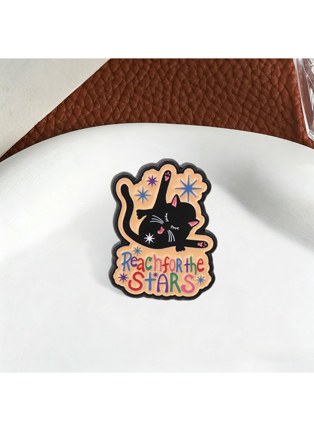 Pinori - Cat Brooch Badge, Cute Cartoon Dream Chasing Black Cat